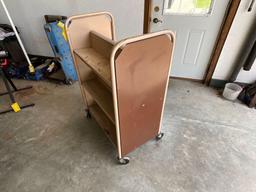 Rolling 2 sided metal cart