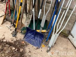 Assorted Long Handled Tools and Crutches