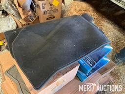 Pallet of GM differensial covers, floor mats, hub caps