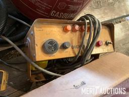 Vintage monitor for planter, gas can