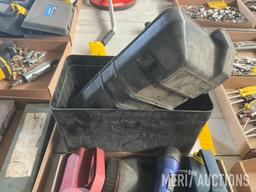 flat of flashlights and a battery box