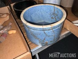 Flat of various stoneware jugs and beater jar