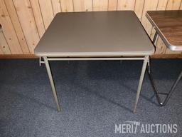 Card table, steel folding table and step stool