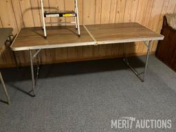 Card table, steel folding table and step stool