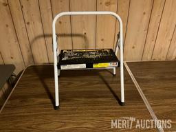 Card table, steel folding table and step stool