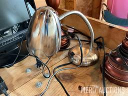 Coby 10.2 in. TV and various lamps as pictured