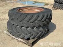 Pair of Tractor Tires on Rims