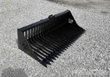 KC Skid Steer 72in. Fine Skeleton Bucket High Side