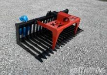 76in. Skid Steer Skeleton Grapple Bucket w/Single Cylinder
