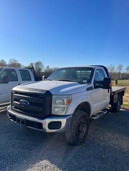 2013 FORD F250 4X4 CM BED FLAT BED 6.2L GAS MOTOR REGULAR CAB VIN:1FTBF2B6XDEA34444