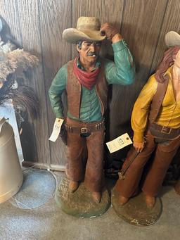 HAND PAINTED COWGIRL STATUE