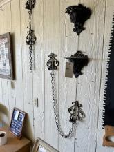 ANTIQUE CAST IRON CANDLE HOLDERS