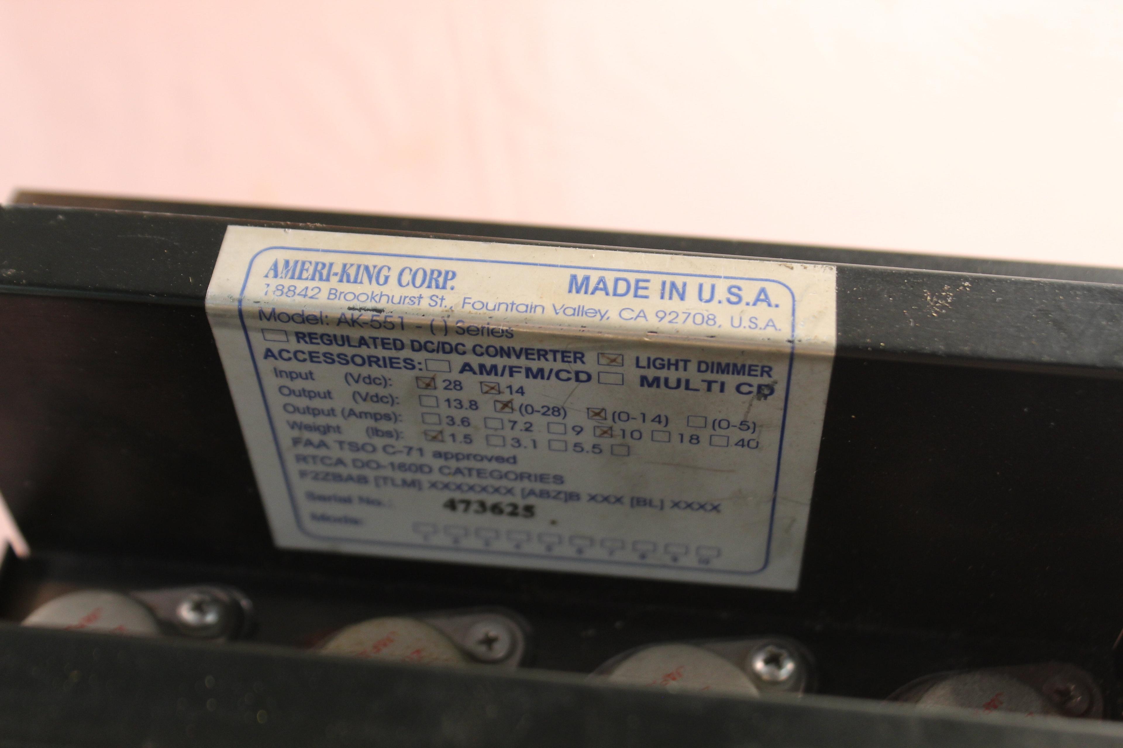 Ameri King regulated DC to DC converter 28 in 14 out AK 551