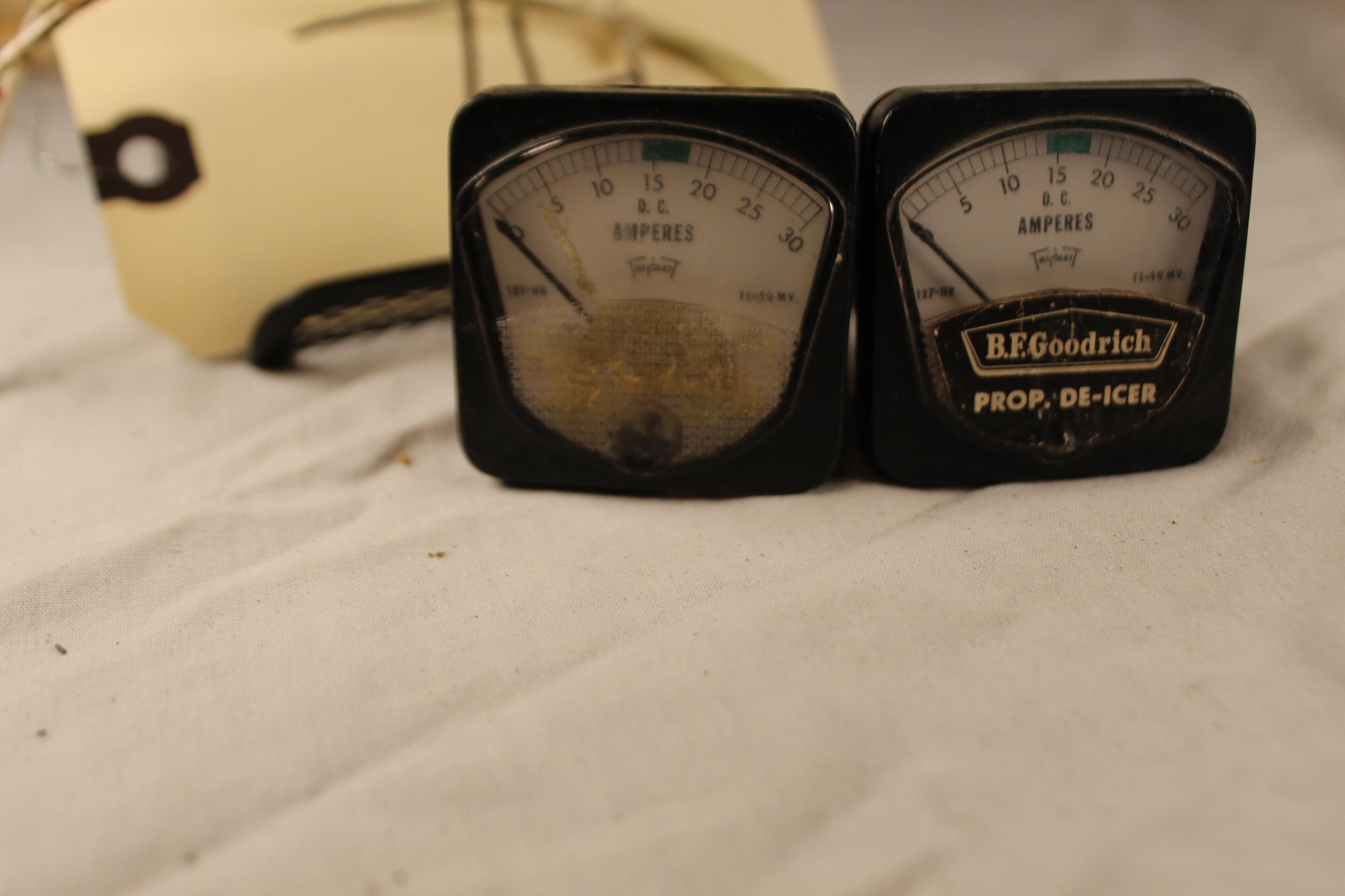 Lot of 2 BF Goodrich prop deicer amps D. C. amperes