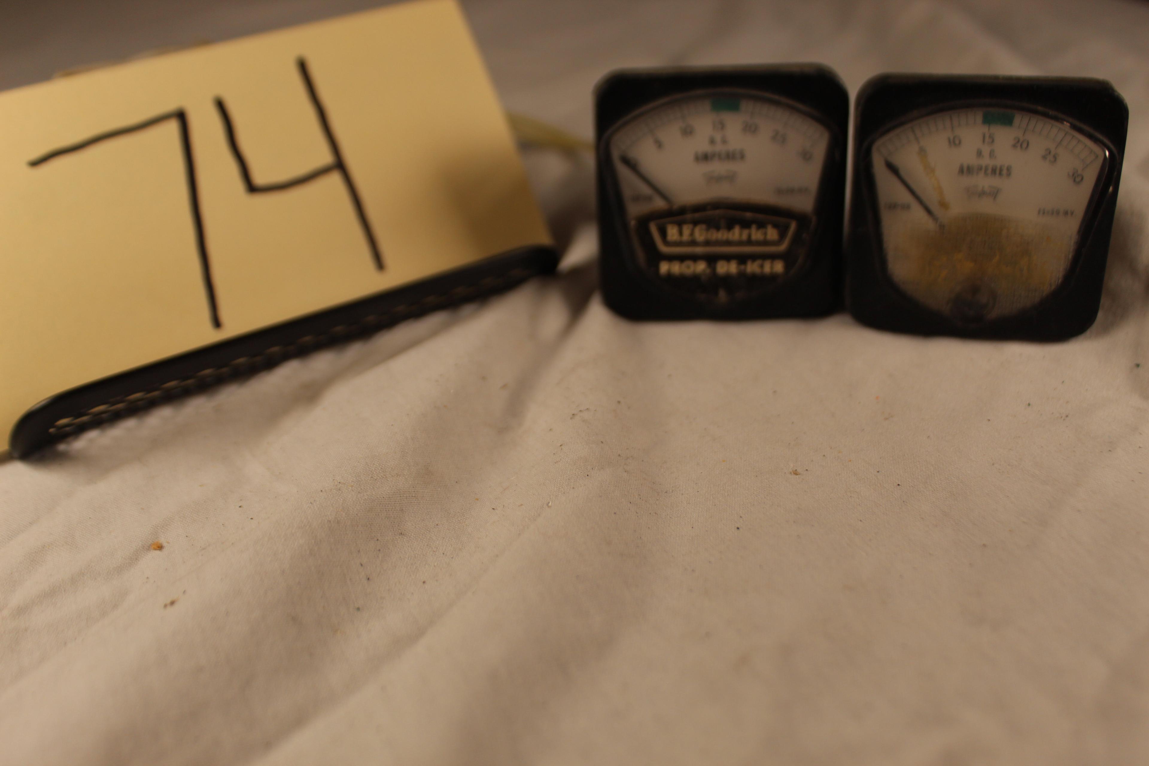 Lot of 2 BF Goodrich prop deicer amps D. C. amperes