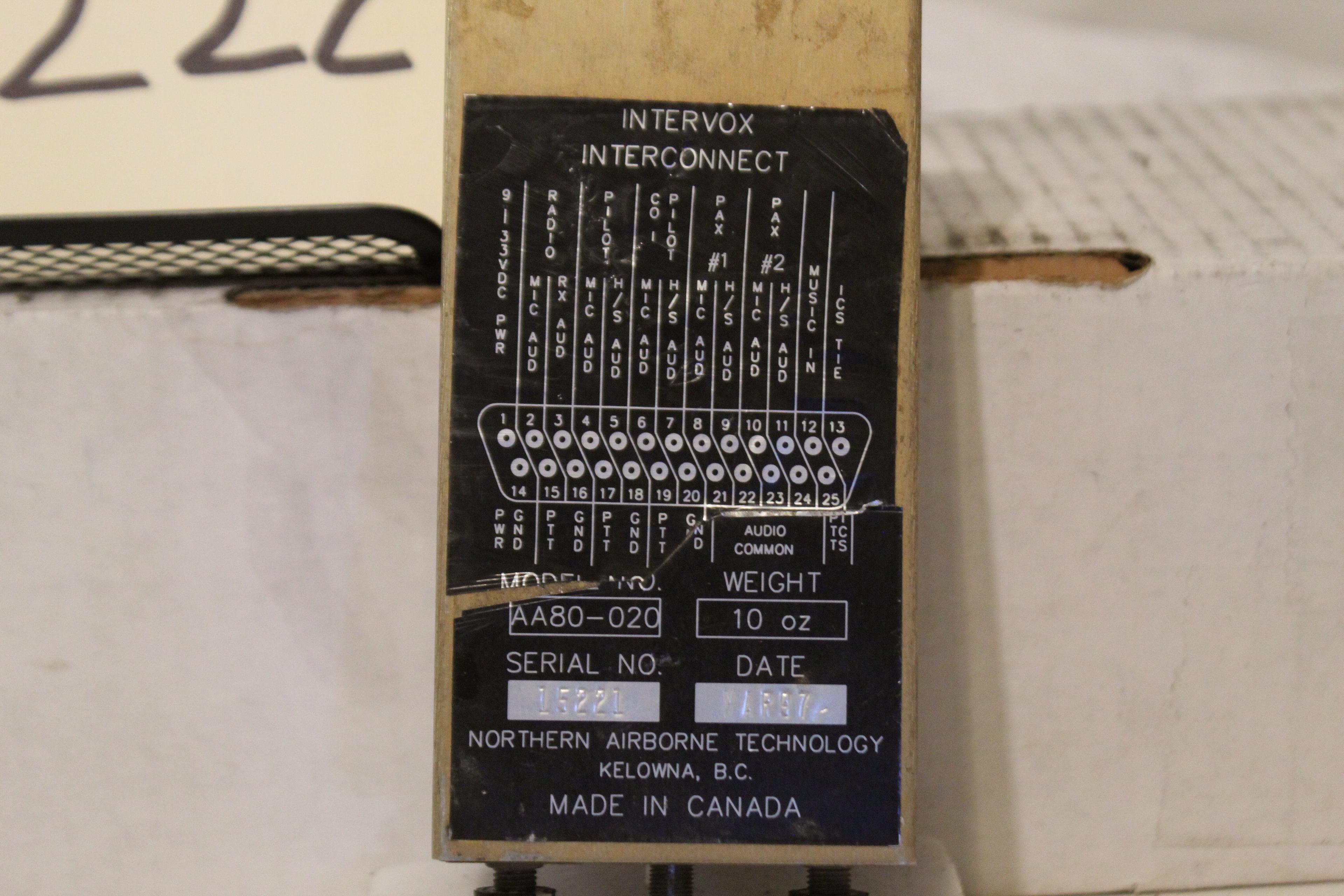 Northern Airborne Intervox Interconnect Model Aa80-020