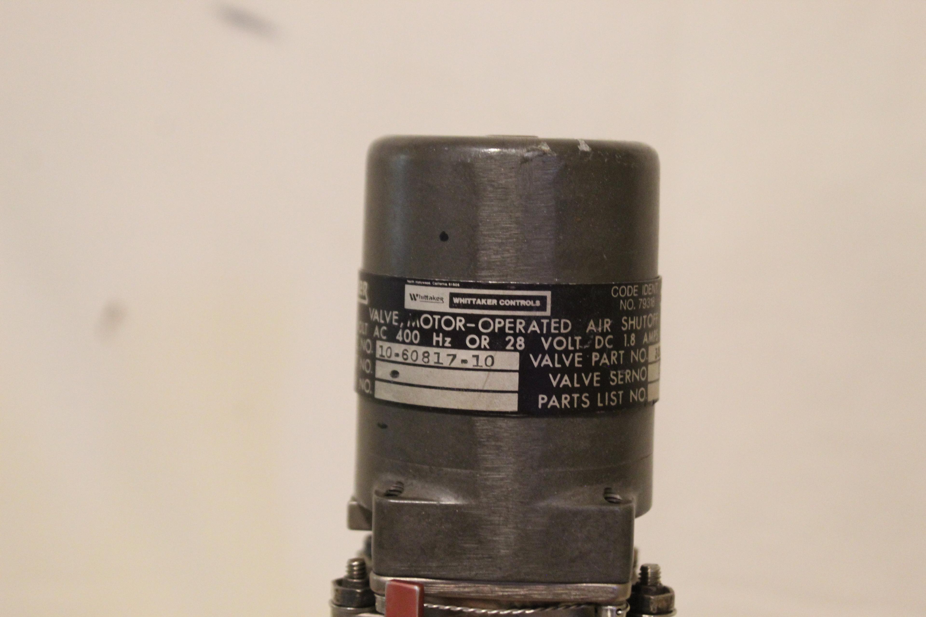 Whittaker Valve Motor-operated Air Shutoff Pn 320115