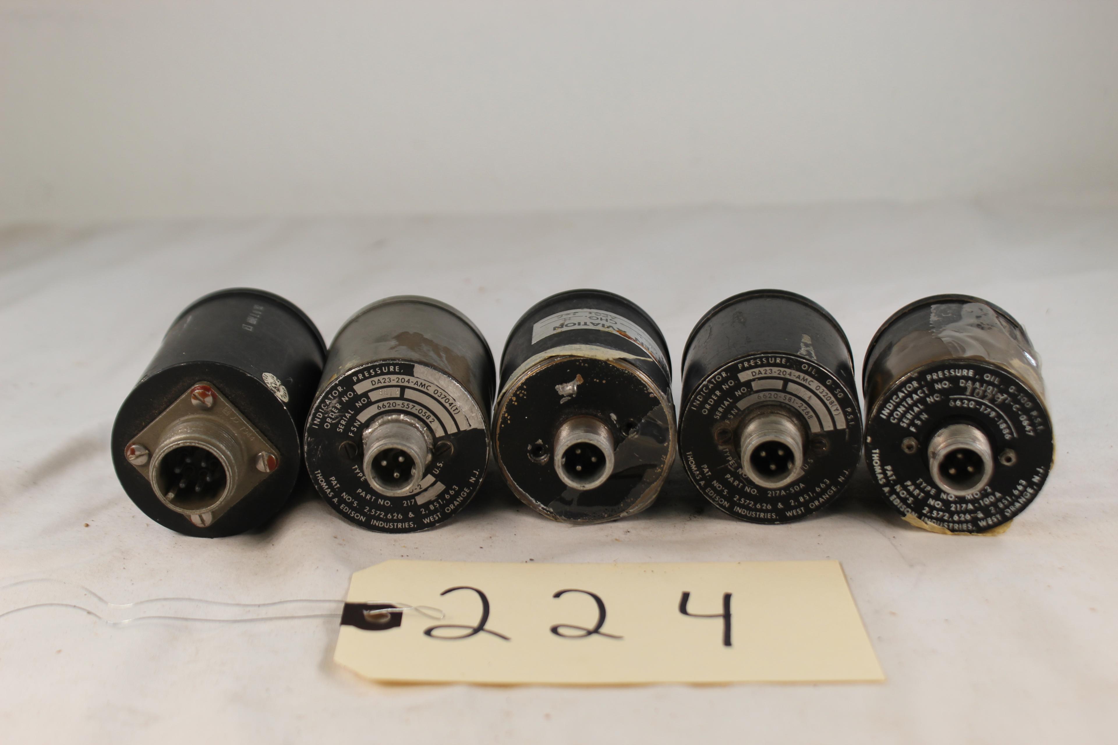 LOT OF 5 VARIOUS AVIATION GAUGES