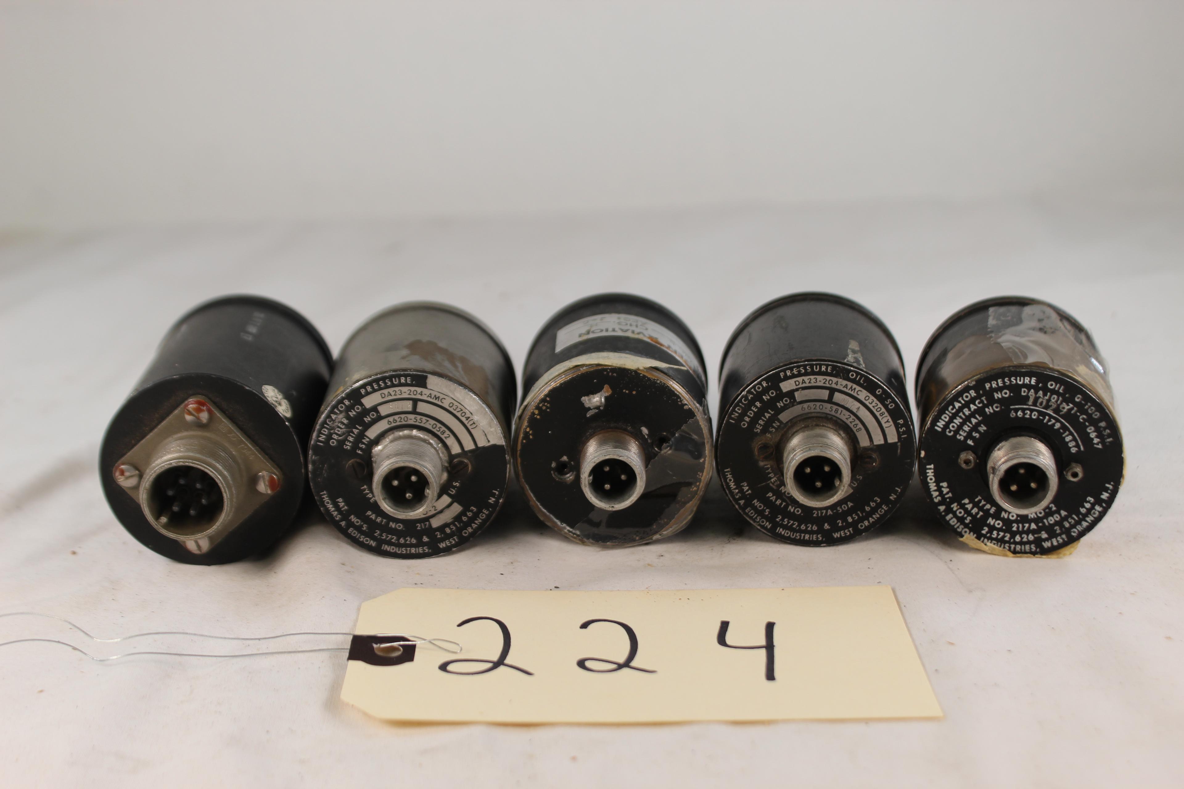 LOT OF 5 VARIOUS AVIATION GAUGES