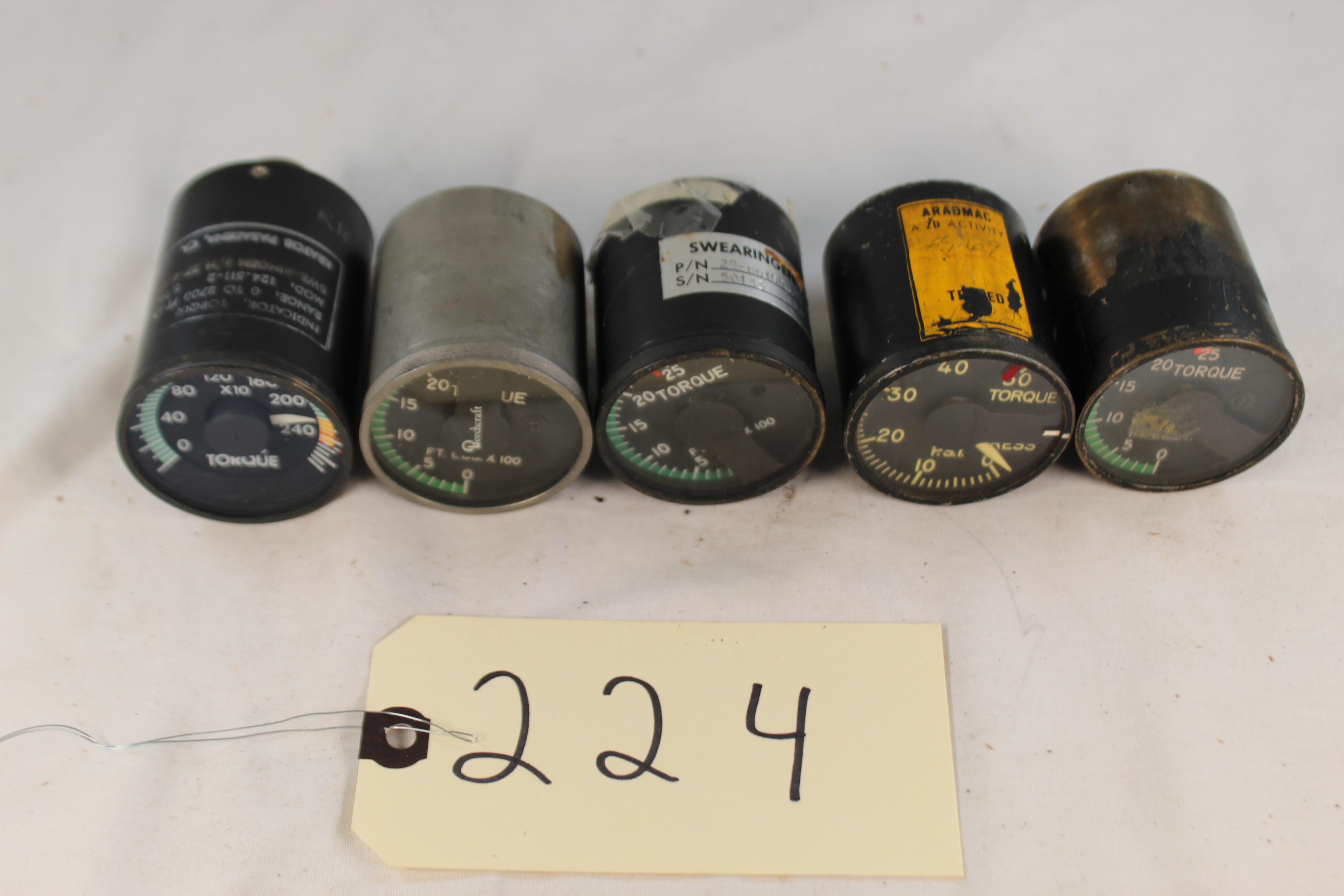 LOT OF 5 VARIOUS AVIATION GAUGES