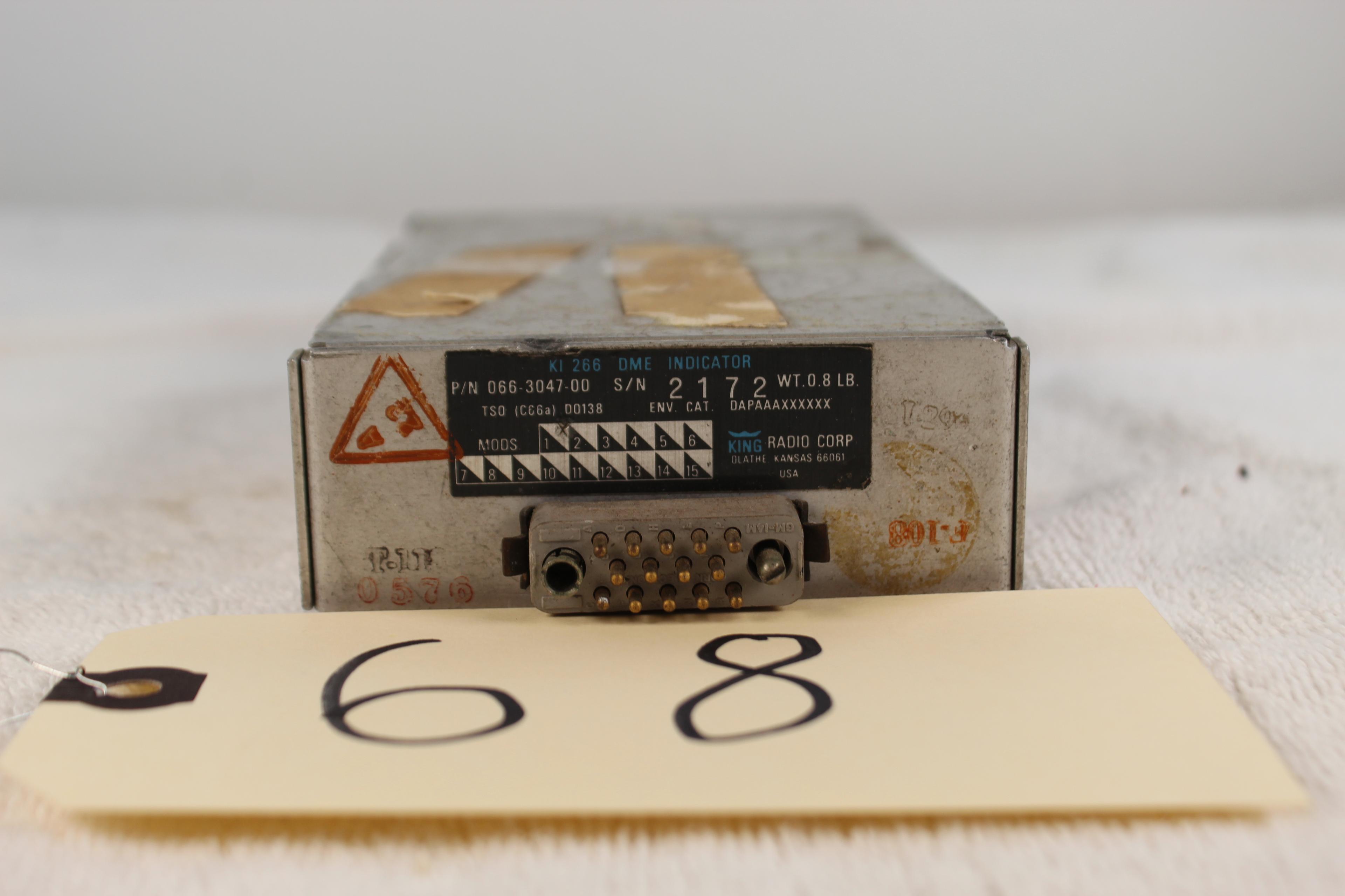 BENDIX KING KI 266 DME INDICATOR P/N 066-3047-00