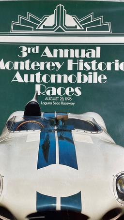 Vintage Original 3rd Annual Monterey Automobile Races 1976 Poster