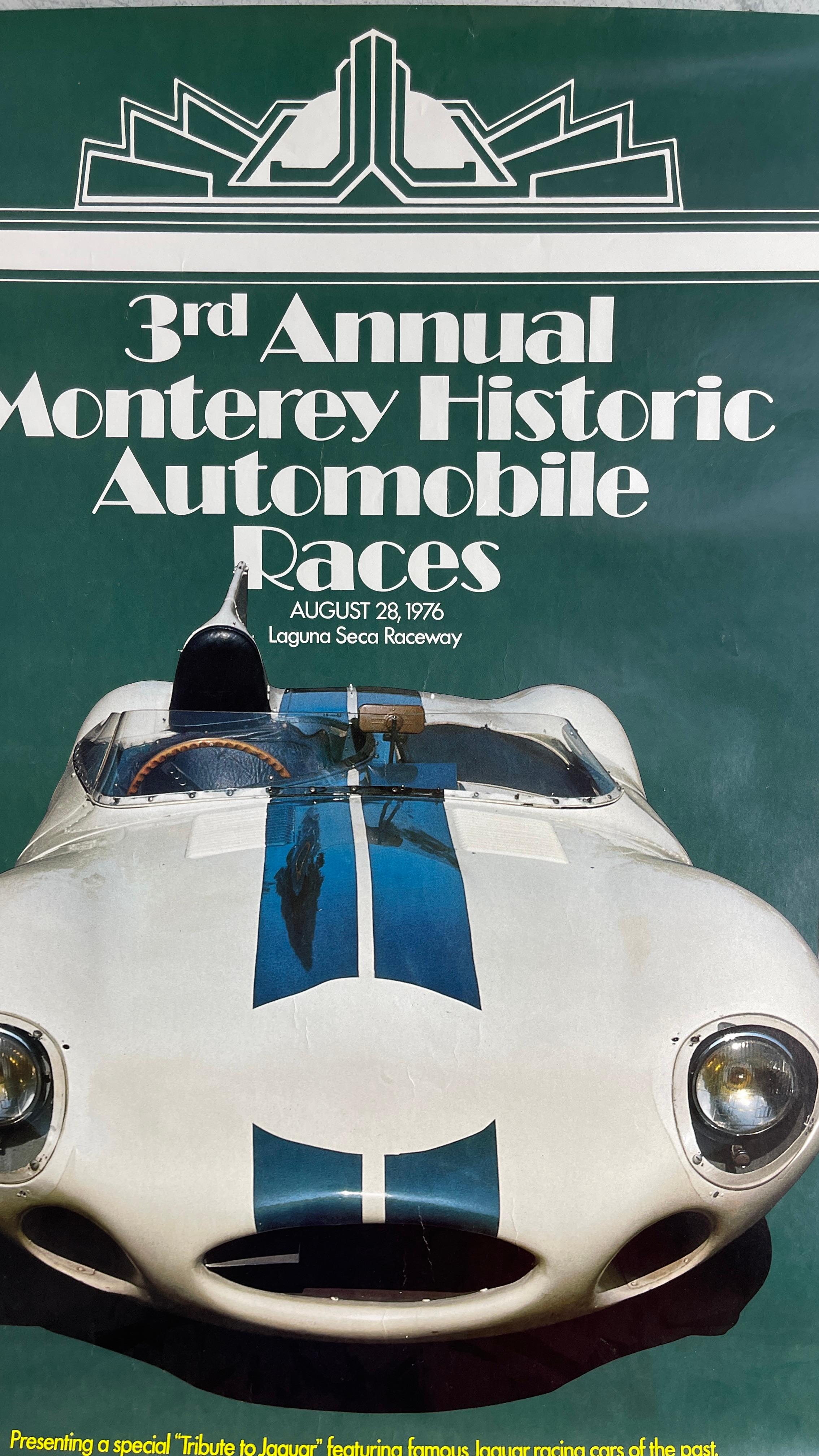 Vintage Original 3rd Annual Monterey Automobile Races 1976 Poster