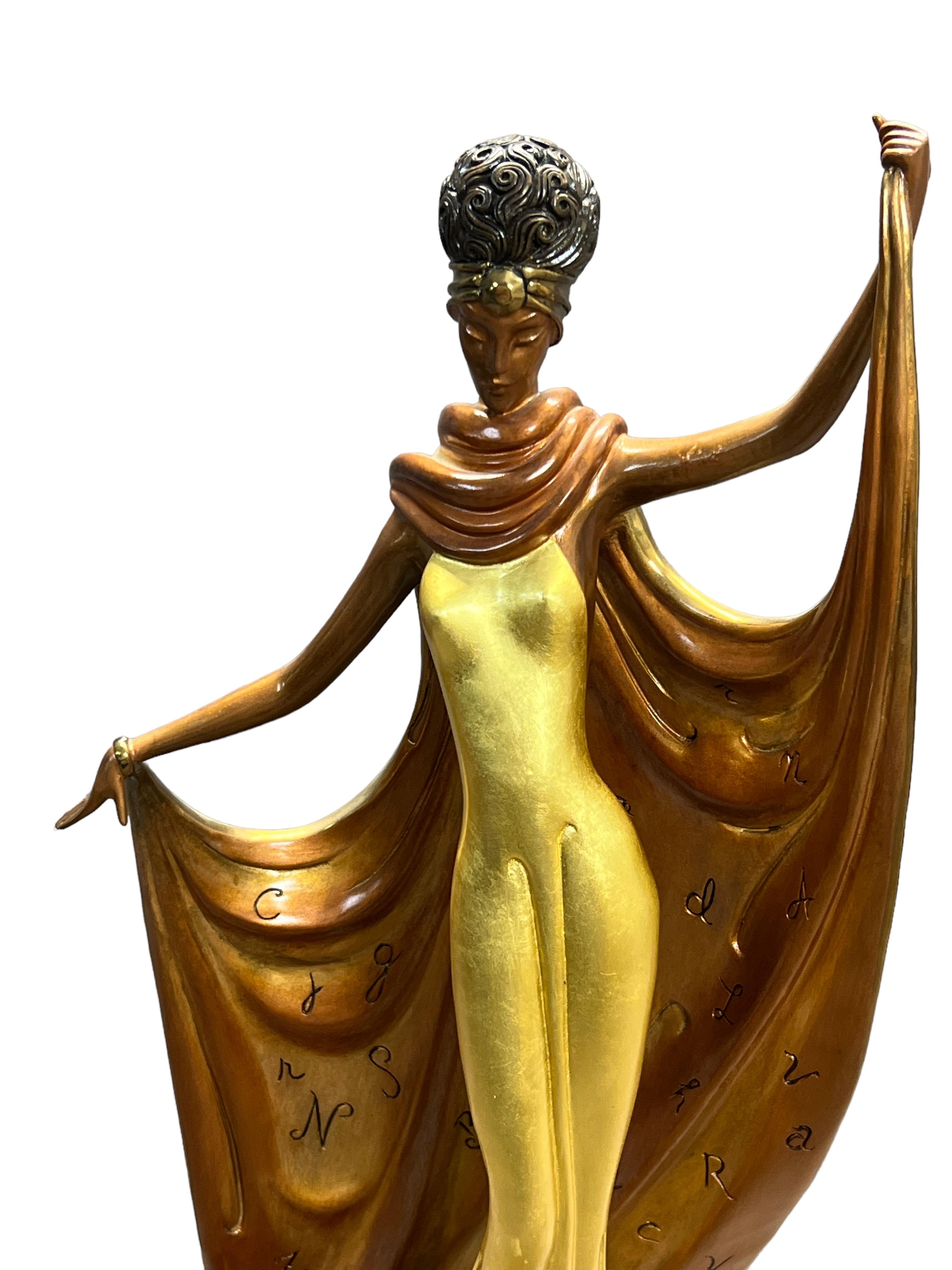 ERTE Romain De Tirtoff "Alphabet Lady" Bronze Sculpture Statue 13/375