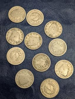Assorted Liberty V Nickel coins