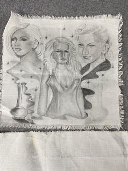 PRIMITIVE INMATE PRISON ART CELL PENCIL DRAWING CHICANO ON FABRIC