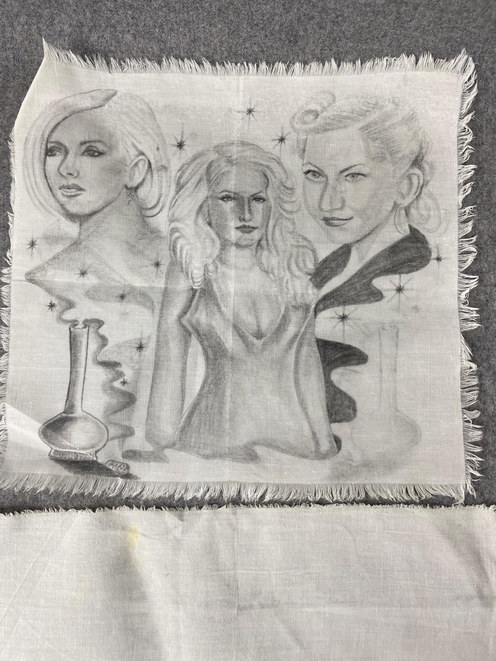 PRIMITIVE INMATE PRISON ART CELL PENCIL DRAWING CHICANO ON FABRIC