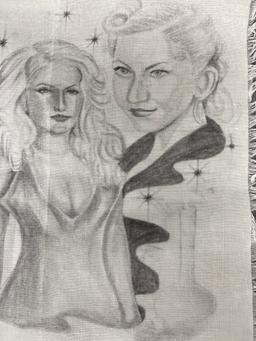PRIMITIVE INMATE PRISON ART CELL PENCIL DRAWING CHICANO ON FABRIC