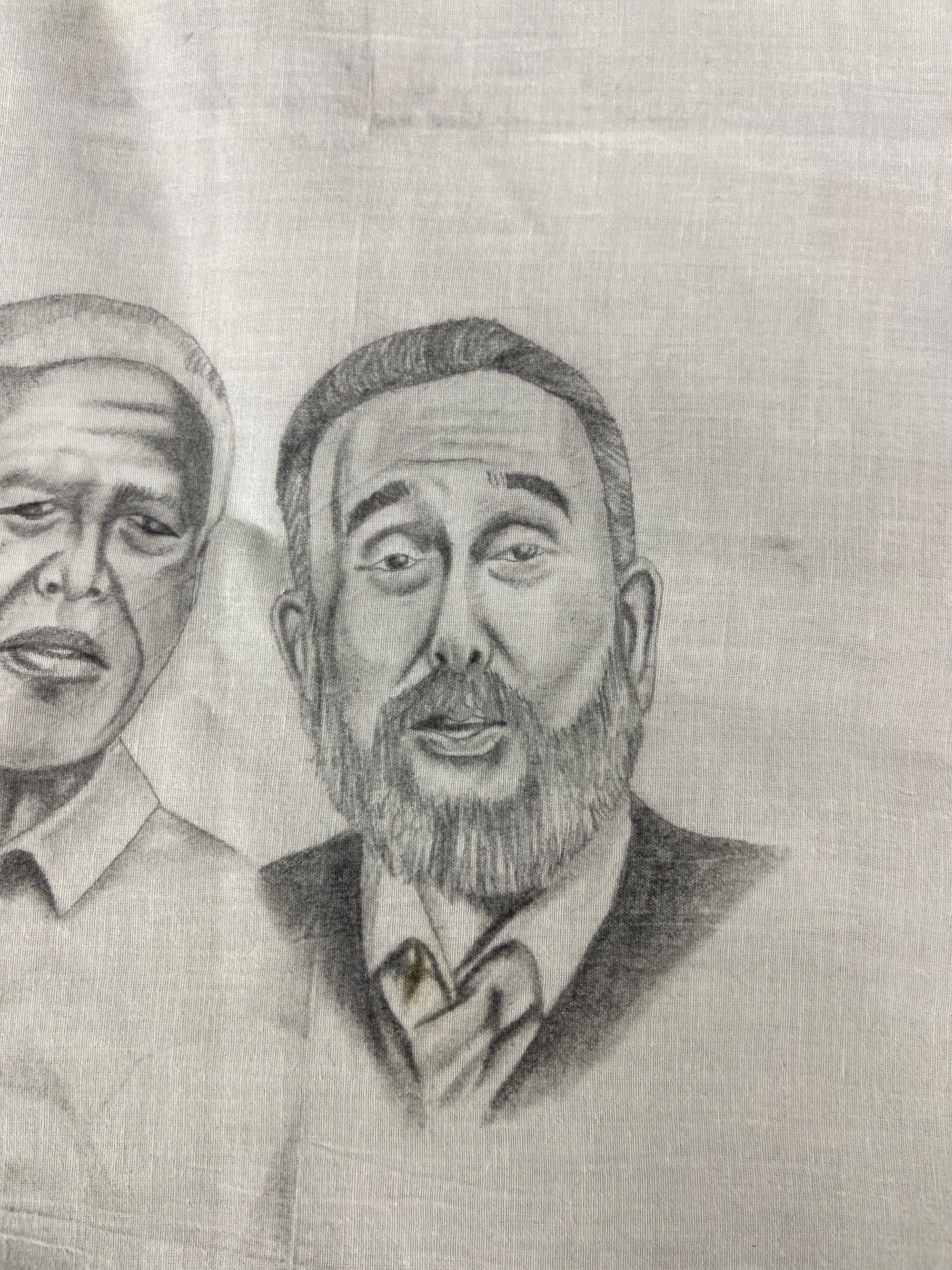 PRIMITIVE INMATE PRISON ART CELL PENCIL DRAWING CHICANO ON FABRIC