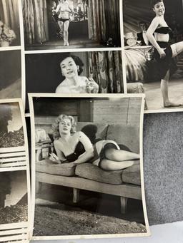 Vintage 1950's Original Burlesque Nude Pin up Model Risque Photo 8x10 Black & White Photographs