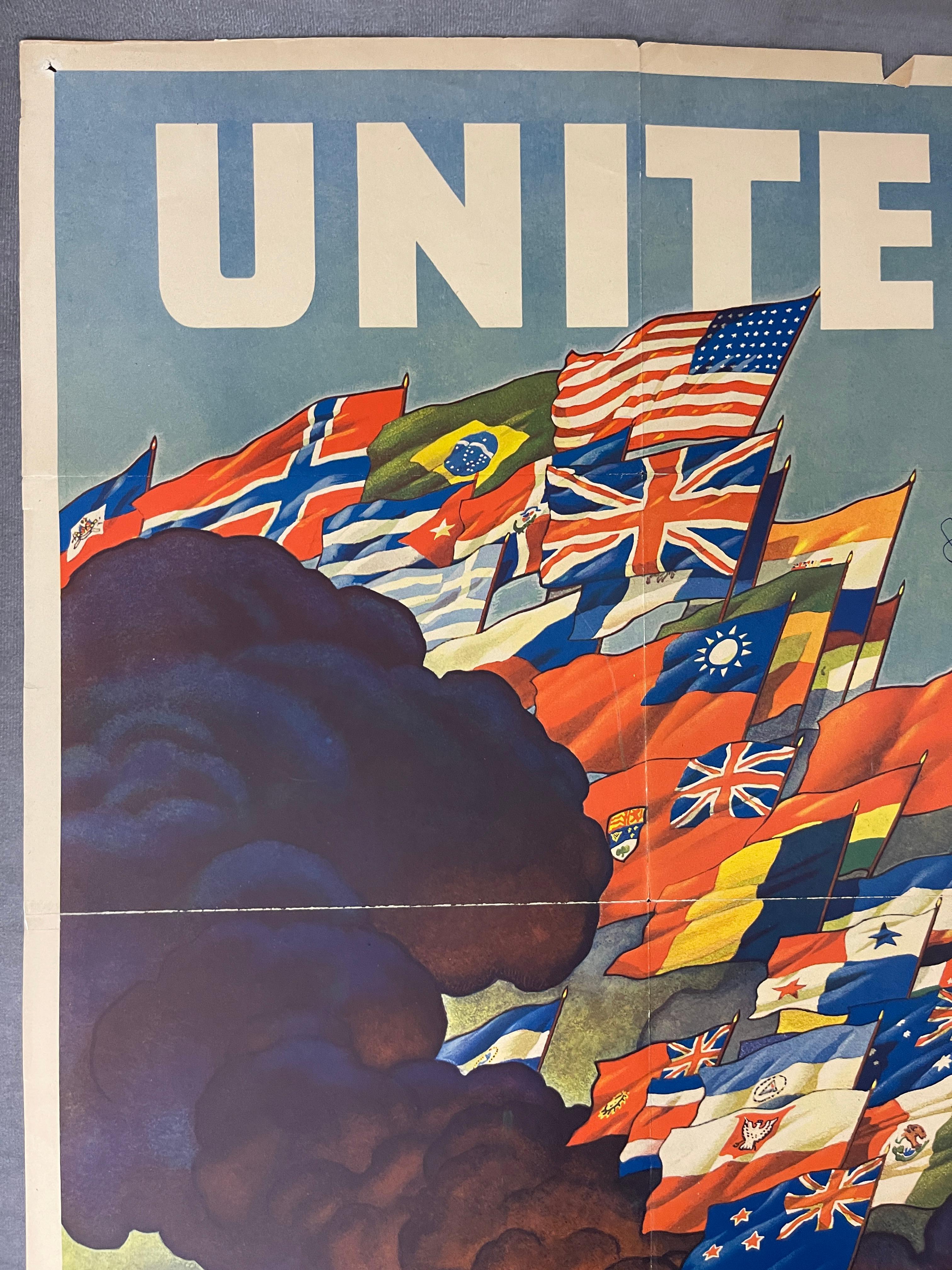 United Nations Fight For Freedom and One Swine Too Many WW2 Propaganda Posters