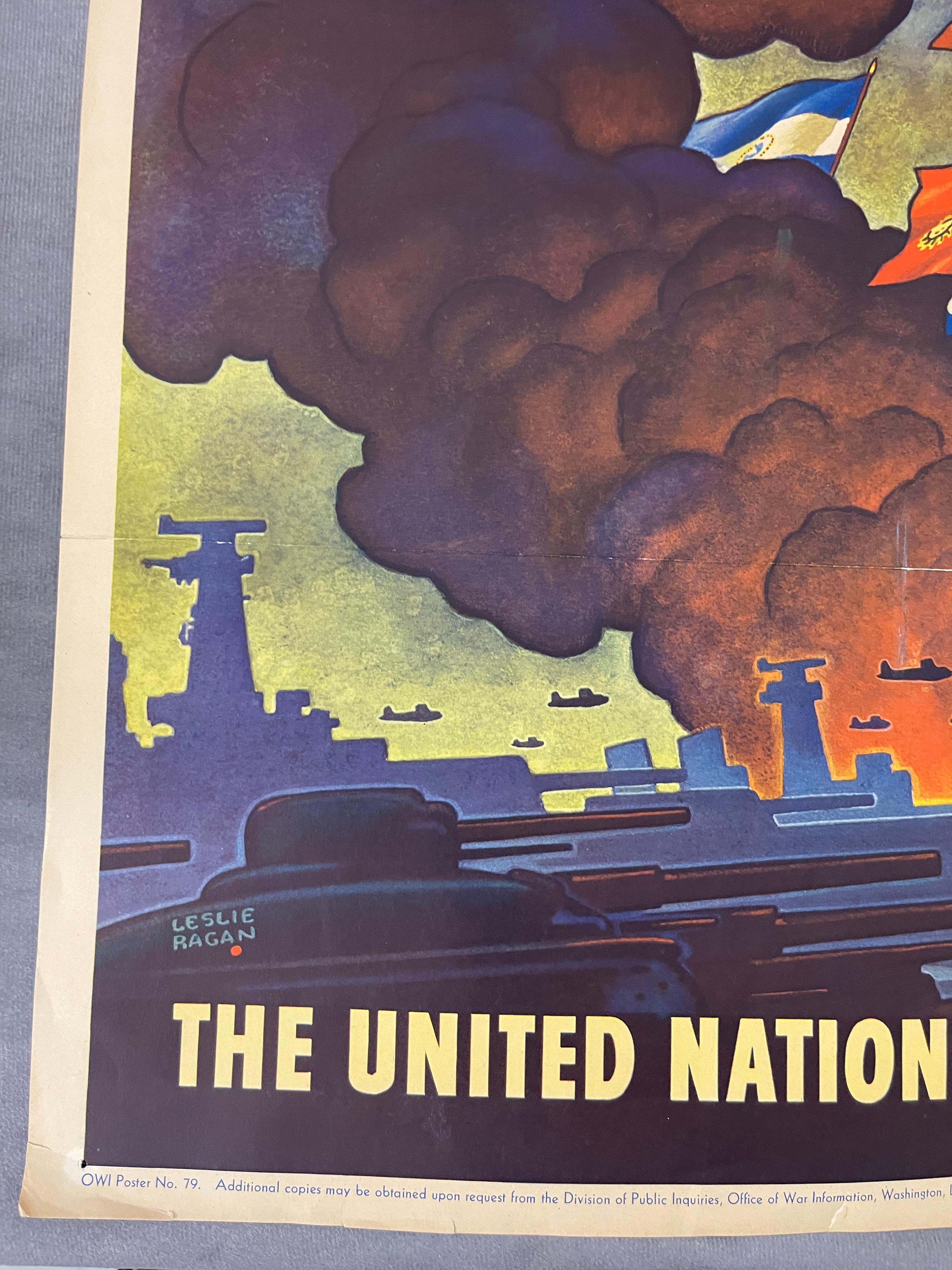 United Nations Fight For Freedom and One Swine Too Many WW2 Propaganda Posters