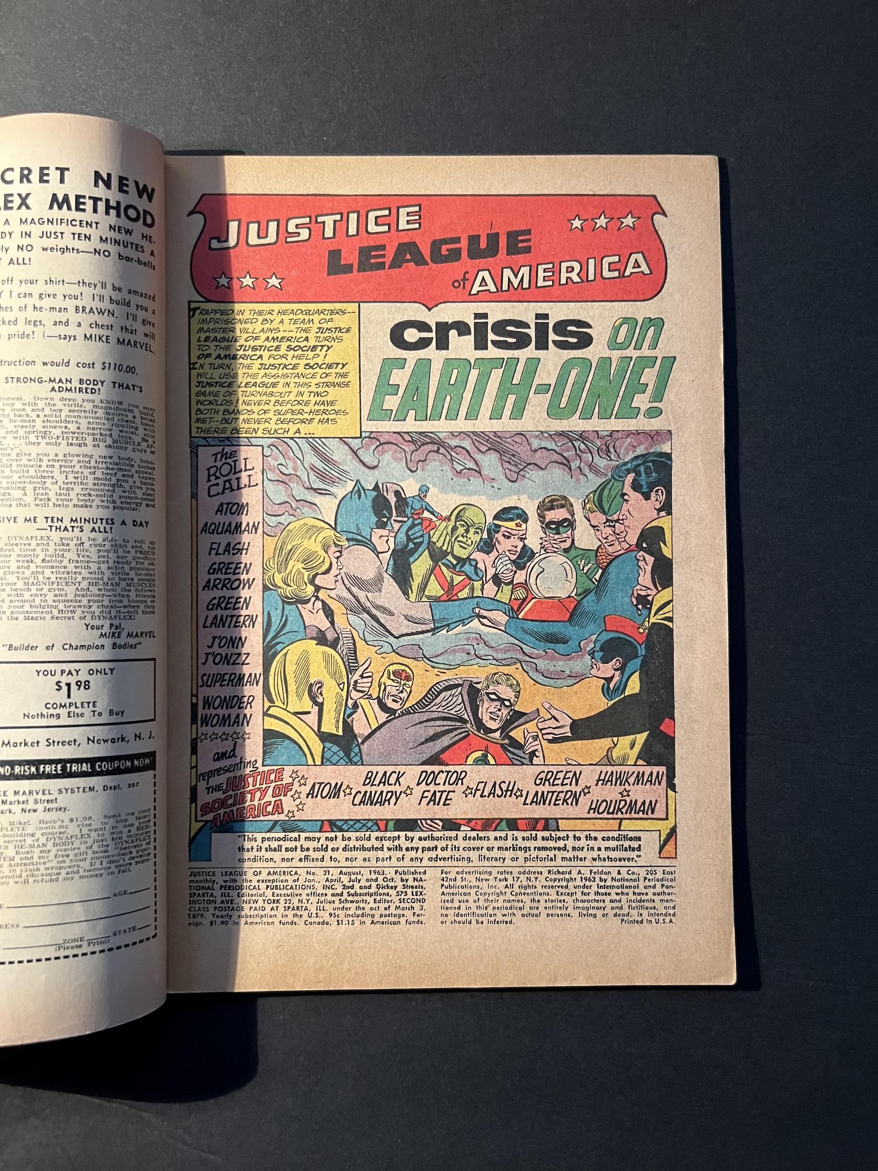 Justice League of America #21 DC 1st JSA Cross-Over Comic Book