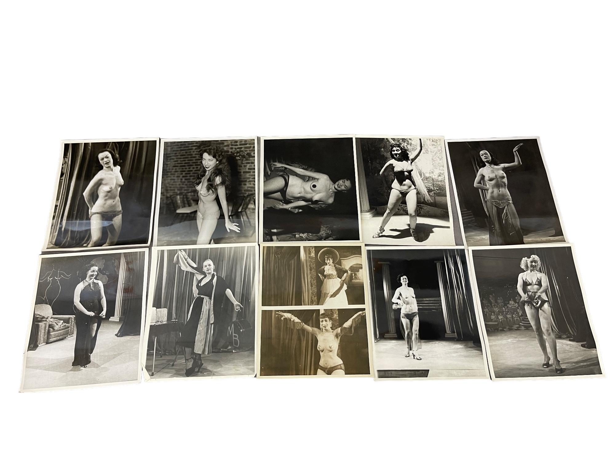 Vintage 1950's Original Burlesque Nude Pin up Model Risque Photo 8x10 Black & White Photographs