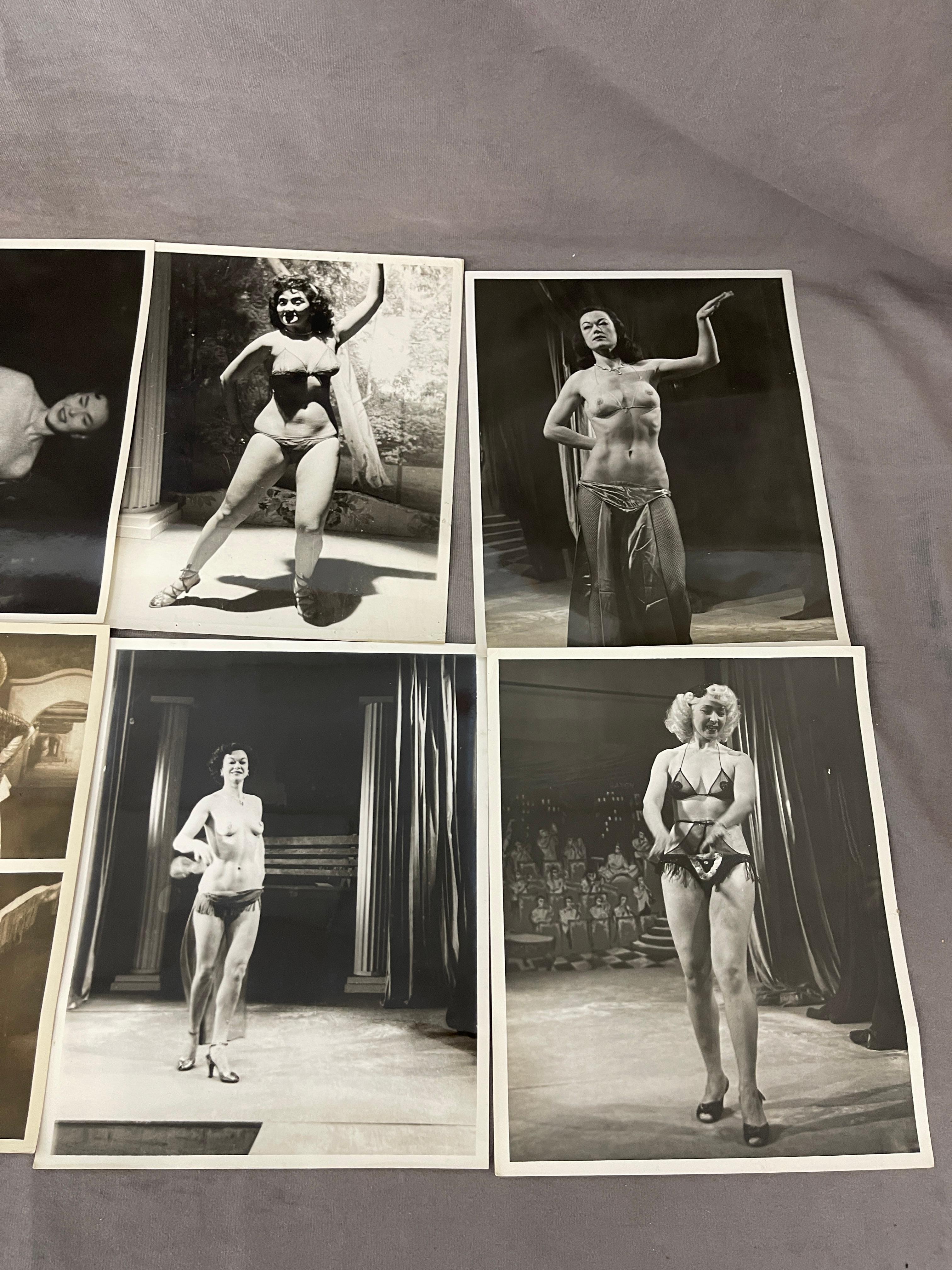 Vintage 1950's Original Burlesque Nude Pin up Model Risque Photo 8x10 Black & White Photographs