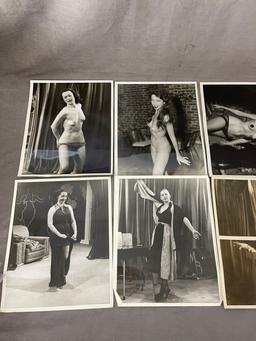 Vintage 1950's Original Burlesque Nude Pin up Model Risque Photo 8x10 Black & White Photographs