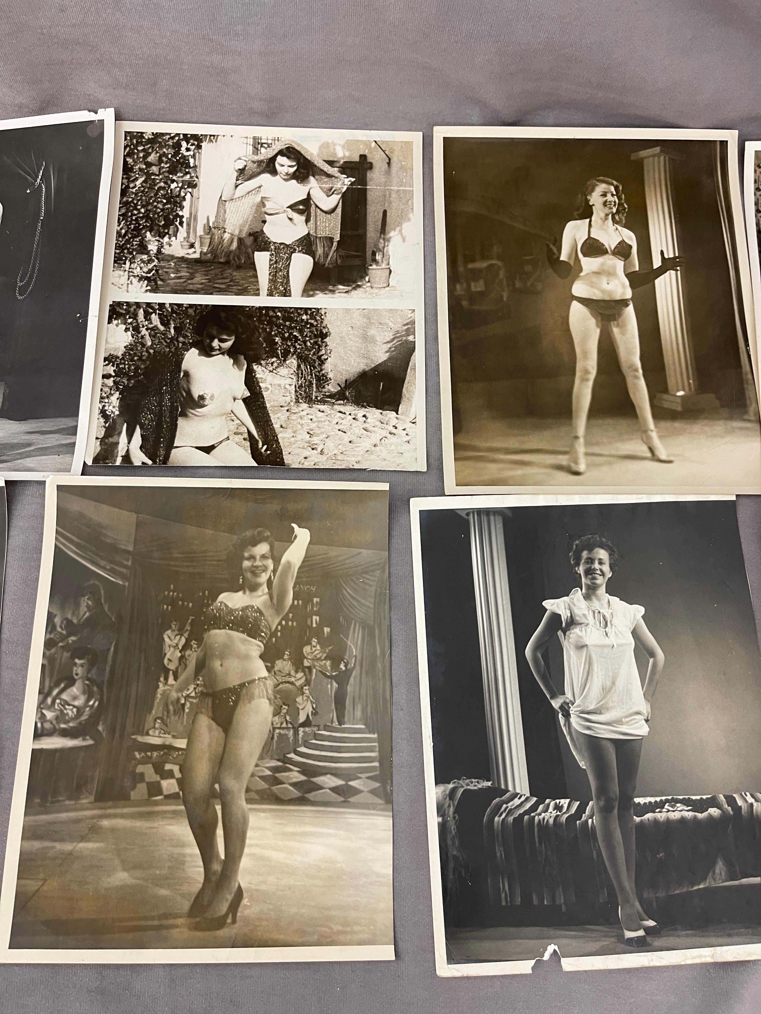 Vintage 1950's Original Burlesque Nude Pin up Model Risque Photo 8x10 Black & White Photographs