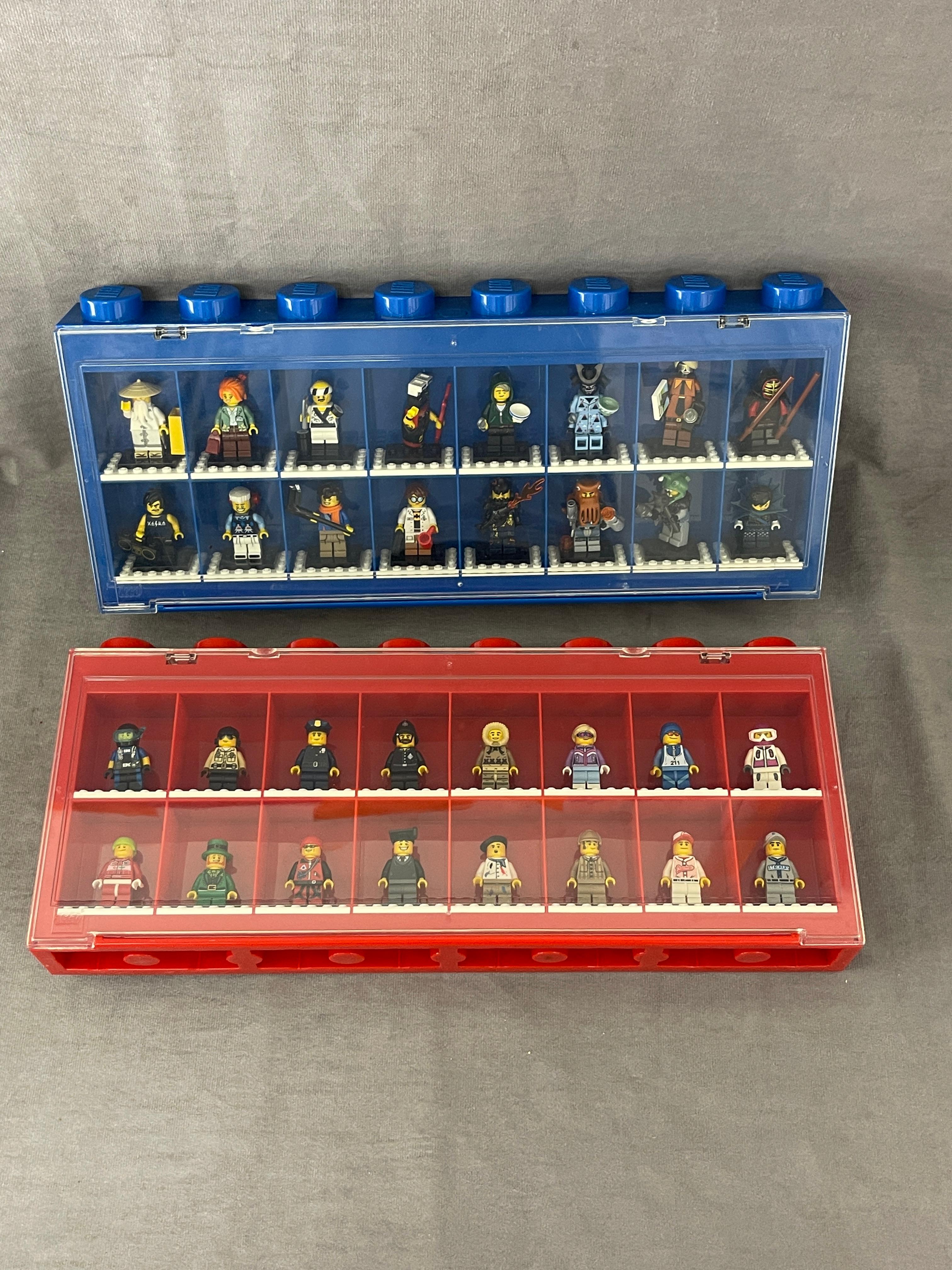 LEGO Minifigure Mini Lego People and Display Case Collection Lot