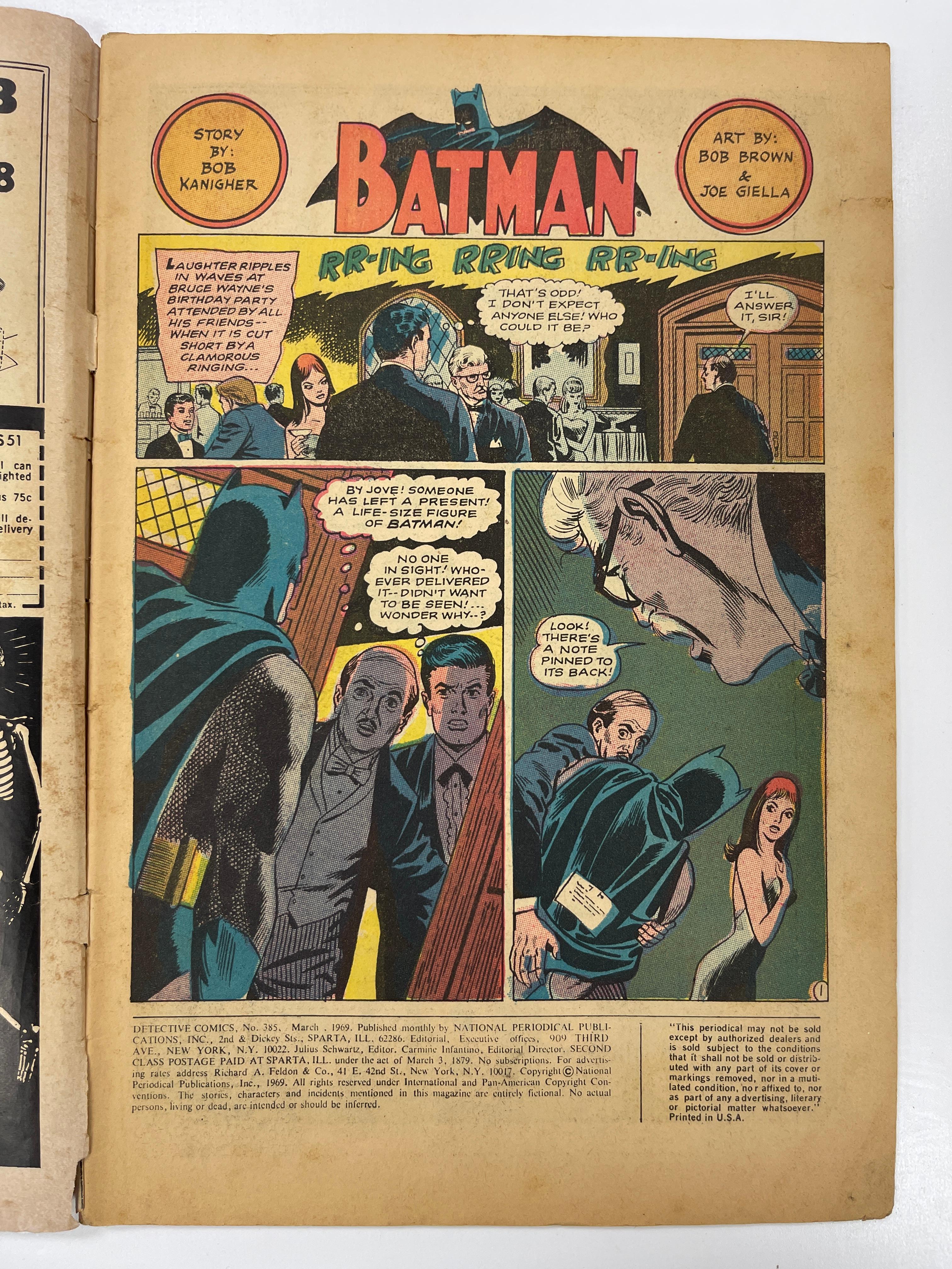 Detective Comics #385 Batgirl Silver Age Batman Superhero DC Comic 1969