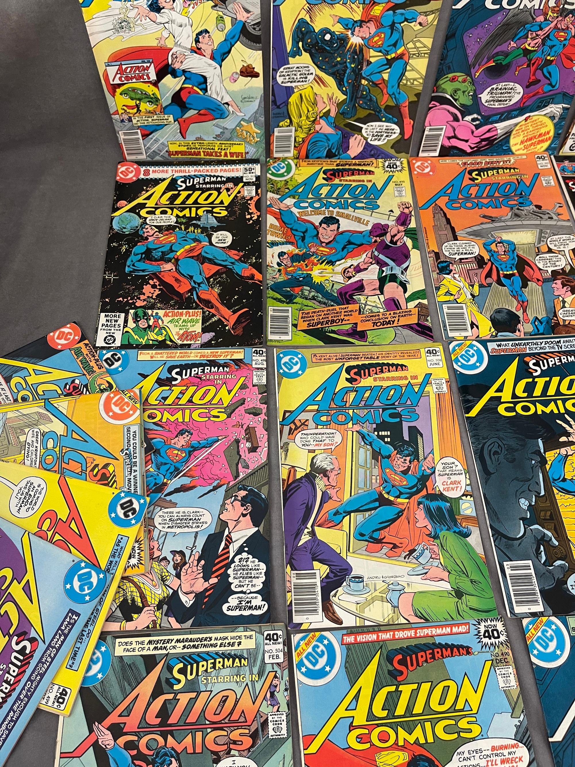 VINTAGE COMIC BOOK COLLECTION ACTION COMICS DC COMICS LOT 29