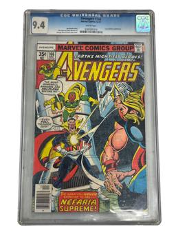 Vintage The Avengers #166 Marvel Comic, Count Nefaria 1st App. Django Maximof 1977 CGC 9.4 Grade