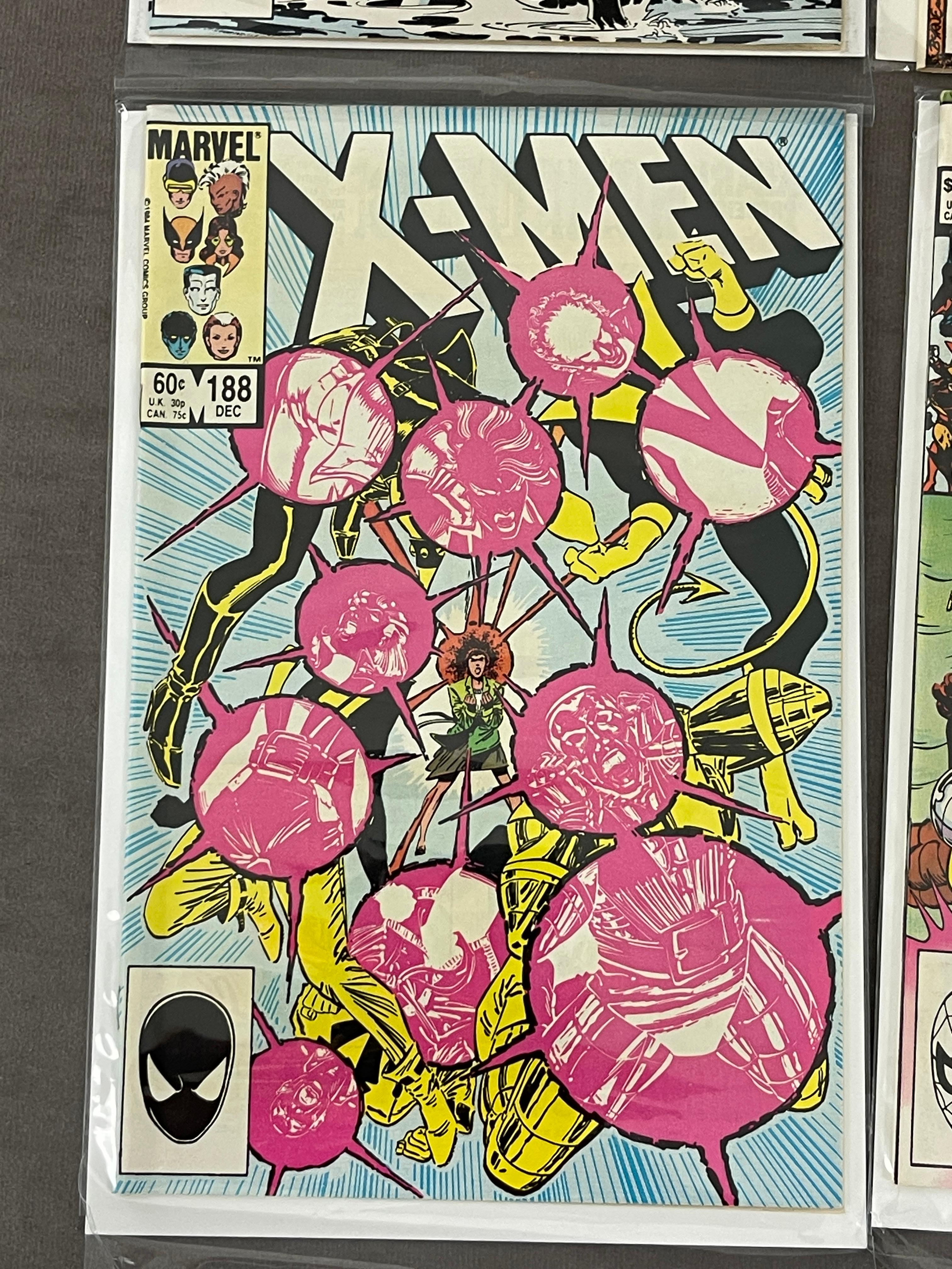 Vintage The Uncanny X-Men Marvel Comic Book #132, #166, #185, #188 Collection Lot of 4