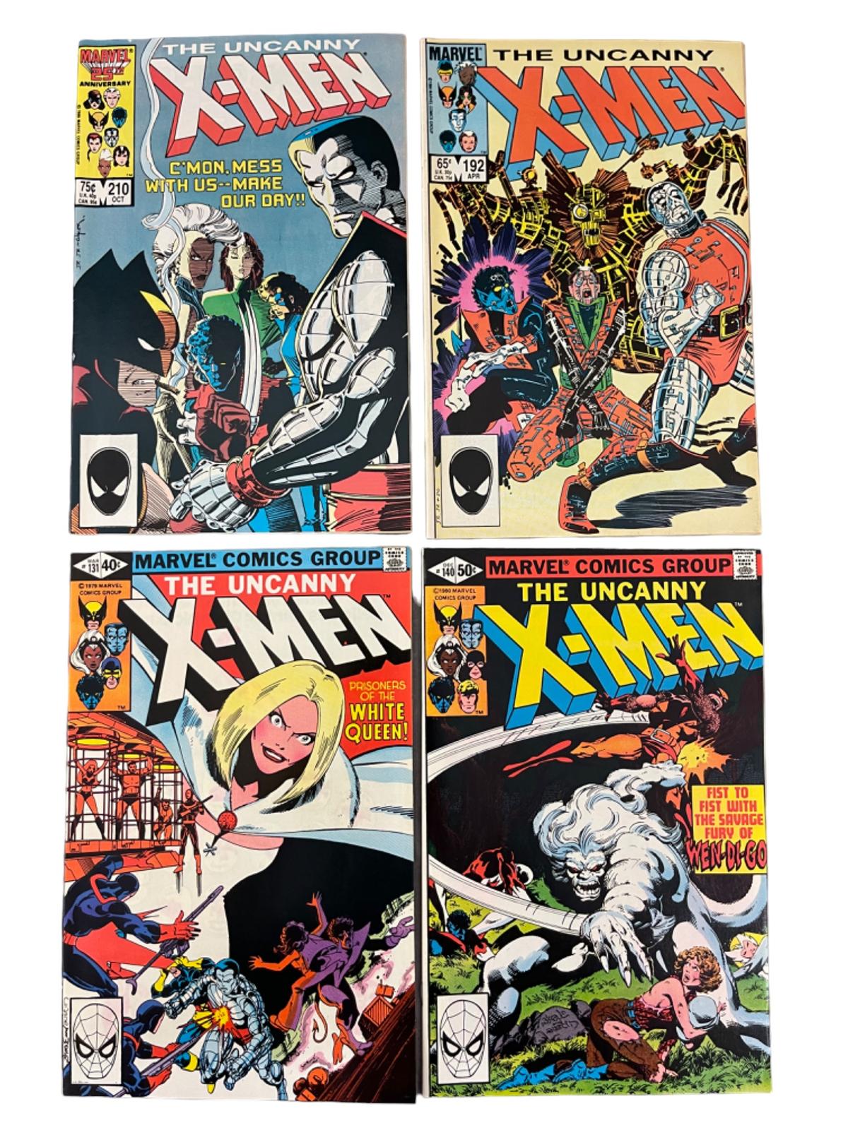 Vintage The Uncanny X-Men Marvel Comic #131 , #140, #192, #210 Collection Lot of 4