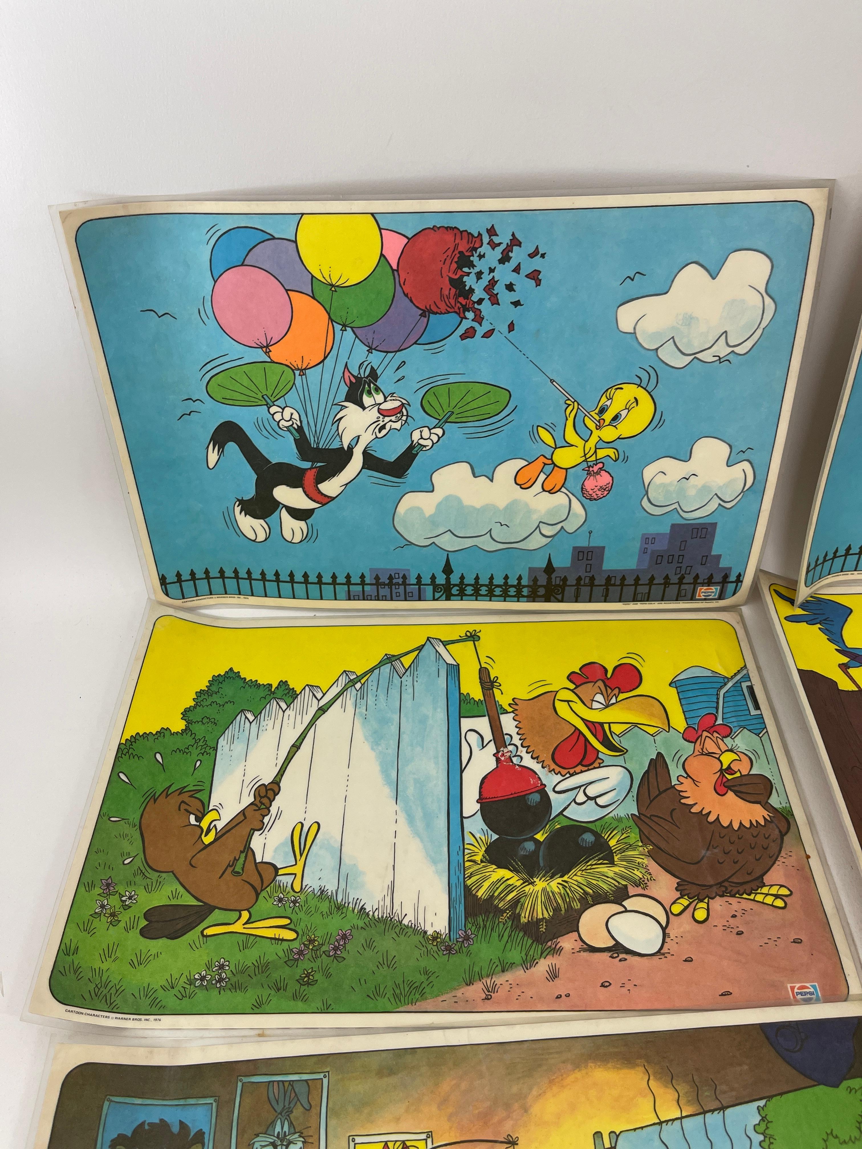 Vintage Warner Bros Cartoon Network Pepsi Placemat Collection Lot