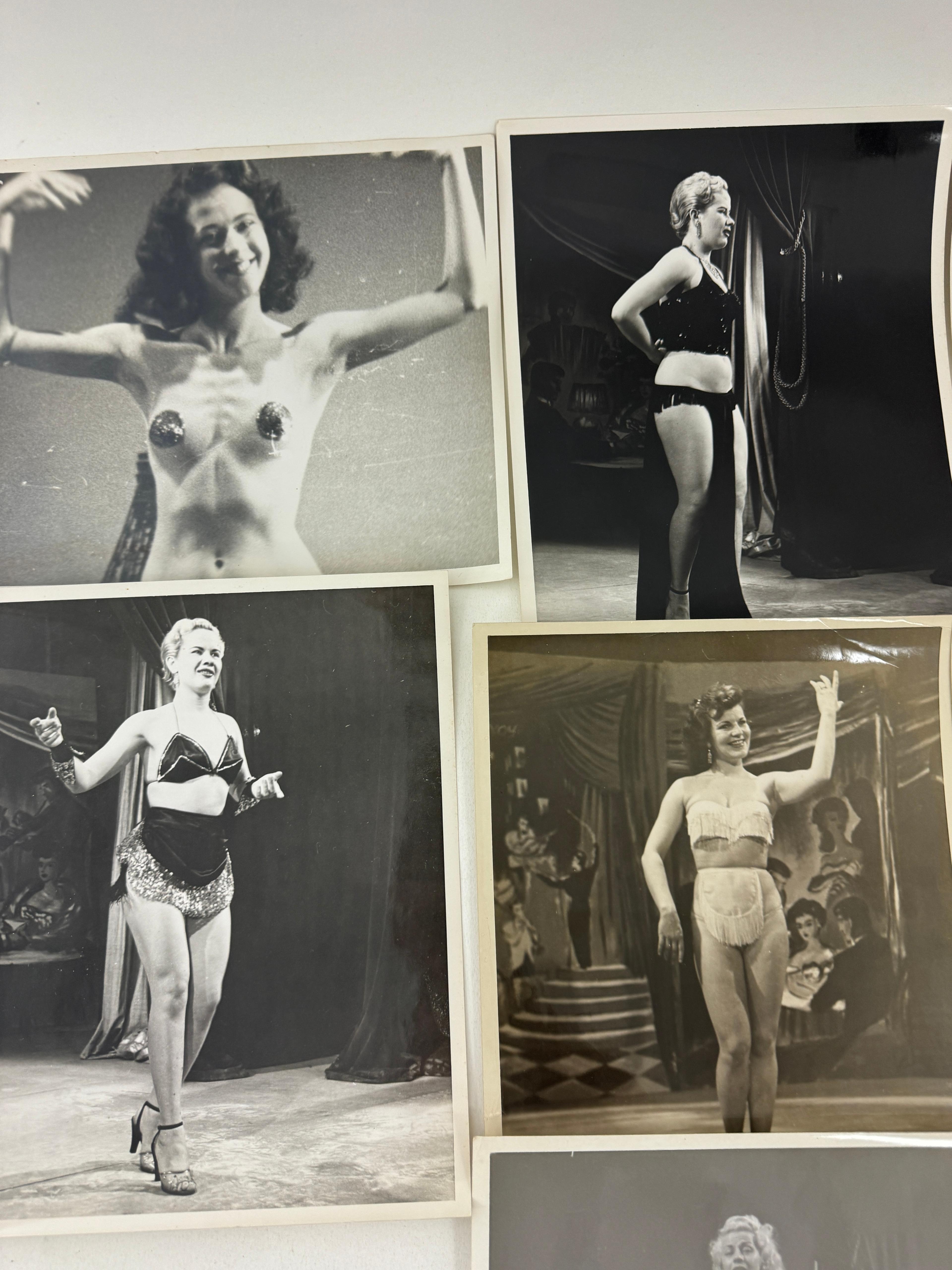 Vintage 1950's Original Burlesque Nude Pin up Model Risque Photo 8x10 Black & White Photographs