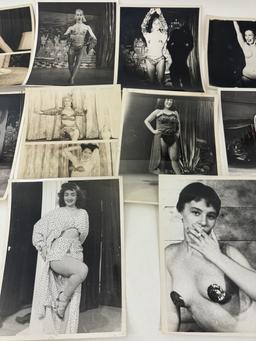 Vintage 1950's Original Burlesque Nude Pin up Model Risque Photo 8x10 Black & White Photographs